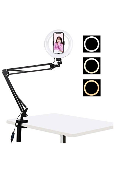 Other Suport de braț pentru birou Puluz cu inel LED de 20 cm pentru vlogging ...