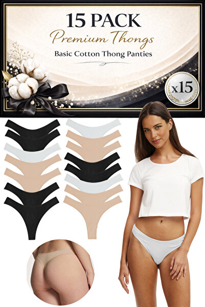 Yohannes Club Women'S, Cotton Pack Basic Thong String Panties, Classic, Class...