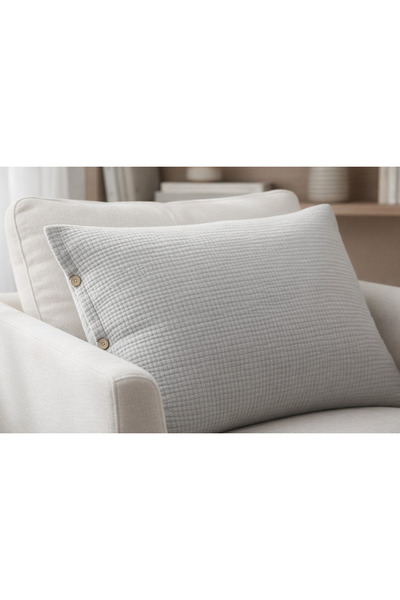 VERONİCA LİNE 6 Layer Muslin 100% Cotton 2-Piece Buttoned Set of Pillowcase 50X70 Organic