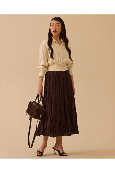 SEÇİL KIRIŞIK DOKULU ETEK