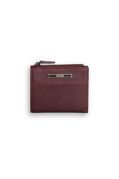 GUARD Burgundy Genuine Leather Small Size Coin Purse Women's Wallet // Grd260...