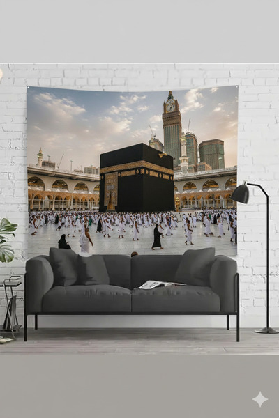 by EKTIREN جدار بتصميم الكعبة سجاد سي |   قماش زخرفي إسلامي للطاولات وأغطية ا...