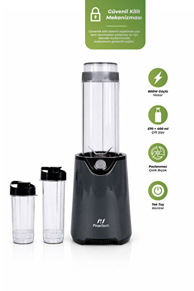 PiranTech YH-1200 Kişisel Blender – 600W Güçlü & Taşınabilir Smoothie Makinesi