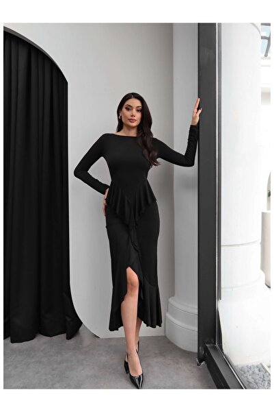 ESRAHELVACI Asymmetric Cut Flounce Dress