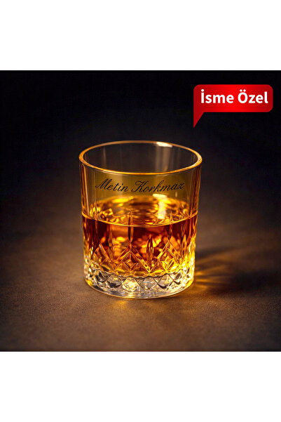 hediyekralı Kişiye Özel Kristal Viski Bardağı – Tekli Premium Viski Kadehi