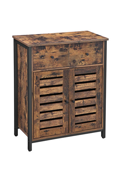 VASAGLE Storage cabinet with drawer and shelves, louver doors, 30x70x80 cm, r...