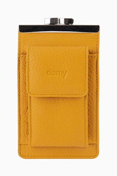 DAMY Genuine Leather Unisex Card Holder Pack Cigarette Case 701 - Mustard