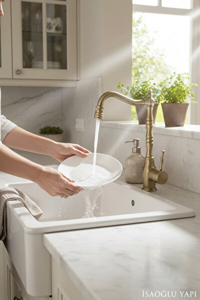 İSAOĞLU YAPI Antik Gold Retro Evye Bataryası Oynar Başlıklı Eskitme Gold Rust...