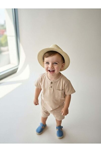 Zekids Baby Boy Button Detailed Basic T-Shirt Pack of Cotton