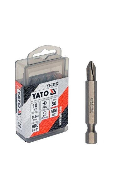 yato Set 10 Biti Cruce PH2 Lungi 50mm YT-78152