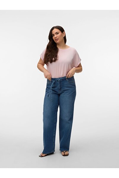 Veromoda Curve Weit geschnitten VMCTESSA Hohe Taille Weiter Beinschnitt Jeans