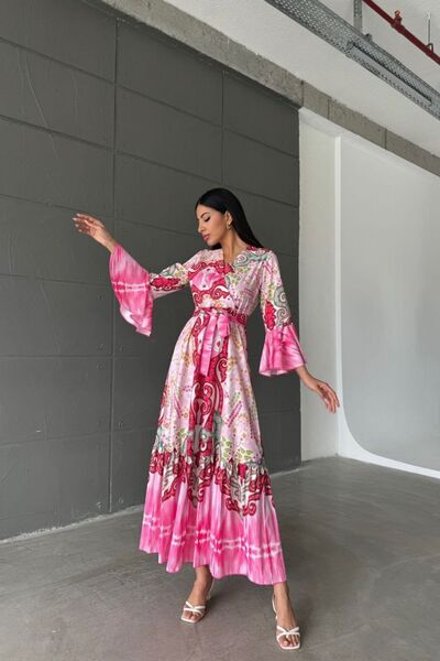 Hiccup MSN Paisley Printed V-Neck Maxi Dress