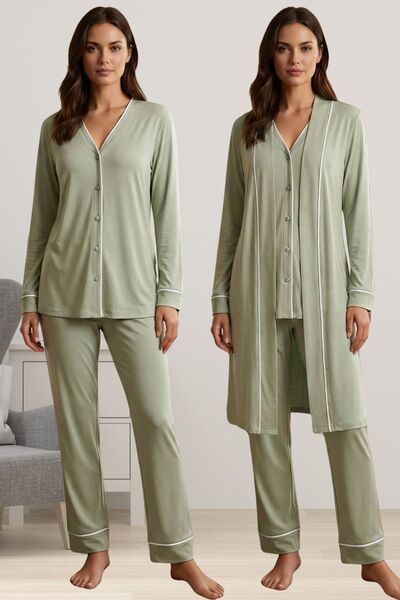 ByLohusa Σετ πιτζάμες εγκυμοσύνης με ρόμπα και δυνατότητα θηλασμού Effortt - ...