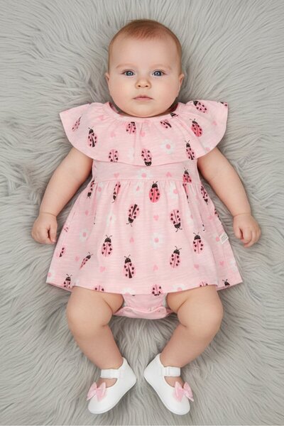 Exer Saucer Toddlers Girl Allover Print Dress And Pantie Set, Multicolor