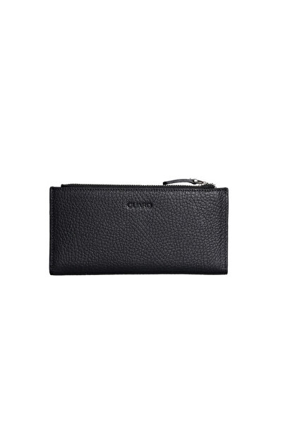 GUARD Black Genuine Leather Medium Size Coin Compartment Women's Wallet // Gr...