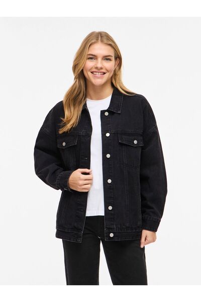 VILA Jeansjacke VIKIRA Geknöpfte