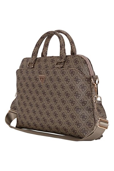 Guess Geantă laptop 15 inch, geantă computer 4G cu logo triunghiular, - piele...