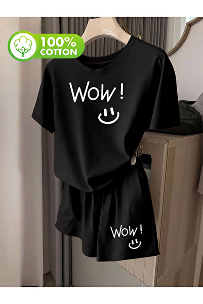 Rayan & Hoor Style Special Black Top and Bottom Set Shorts T-Shirt Combinatio...