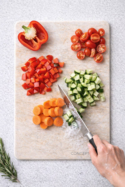 CONCEPT CAM 25X35 cm Glass Cutting Board – Tempered Glass, with Non-Slip Tran...