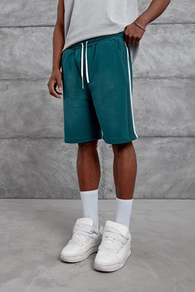 NOMARC Petrol Blue Shorts with Striped Details