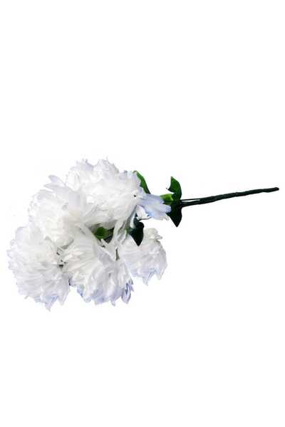 Goliat Buchet de Crizanteme Albe Artificiale 58 cm - Decorațiune pentru Ziua Tuturor Sfinților
