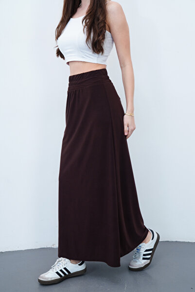 penyebizden Maxi Skirt Sandy-Brown