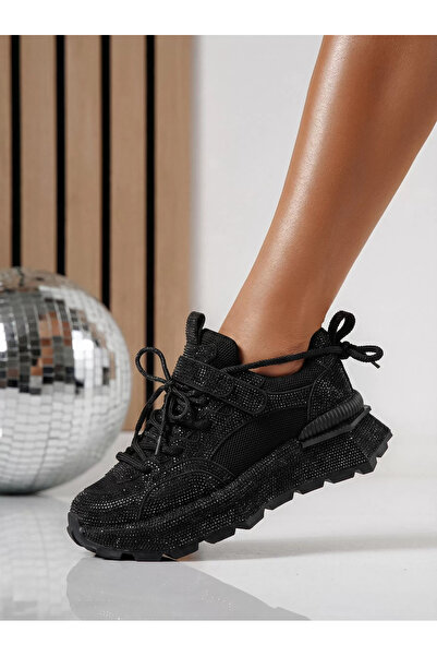 Zaira Women's black textile sneakers Ester #24509 - 40