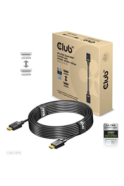 Club 3D CLUB3D Ultra High Speed HDMIв„ў Certified Cable 4K120Hz 8K60Hz 48Gbps...