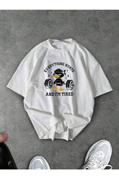 Revasser Unisex Women/Men White Every Special Printed Oversized Combed Cotton...