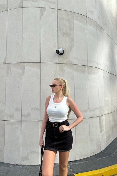 lizge giyim U Neck Accessory Detailled Tank Top