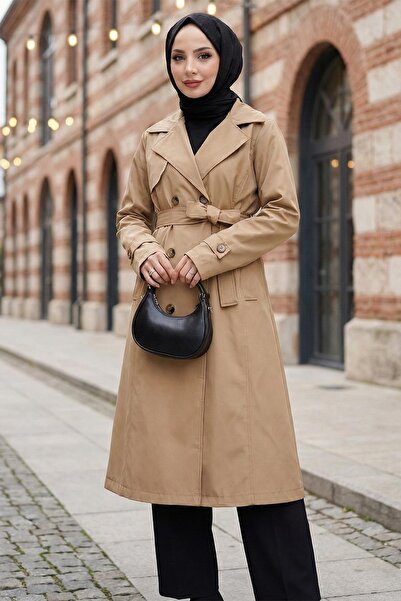 hafsamina Тренч з поясом і ґудзиками Vizon HM2890