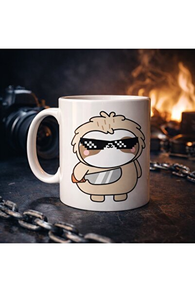 Twin Store كوب بورسلين بتصميم حيوان الكسلان الرائع موديل 85 – كوب قهوة رائع و...