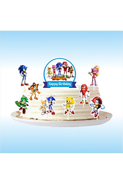 SİYAH PARTİ EVİ Sonic Boom Doğum Günü Pasta Süsü