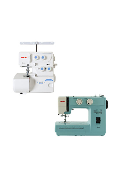 Janome 8002D Overlok Makinesi ve TR2018 Dikiş Makinesi