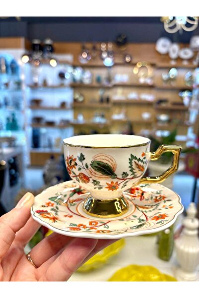 Kosova EVAN BEJ ÇİÇEKLİ 2 KİŞİLİK TÜRK KAHVESİ FİNCANI