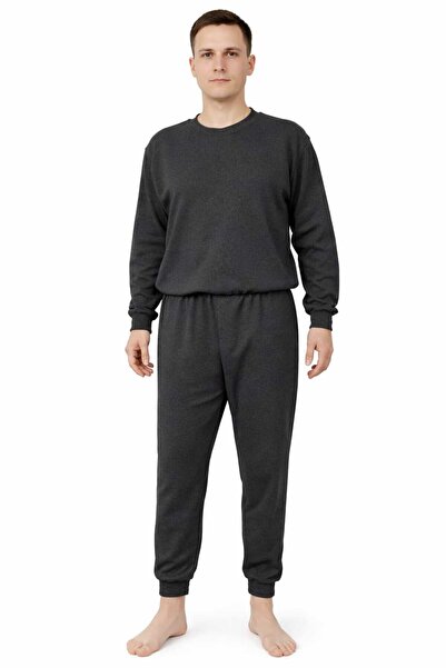 Hasta Bakim Tulumu Kışlık Fermuarli Füme Kalın Erkek/Unisex Small