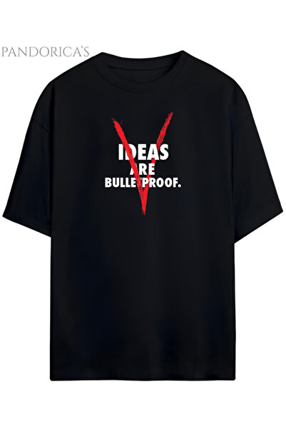 Grafftee Clothing Tricou unisex din bumbac cu design V For Vendetta Pandorica