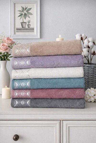 Mela Home Göz Patterned 50*90 cm 6-Piece Hand and Face Towel Set - Dowry - Gi...