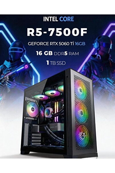 TEKDEN BİLGİSAYAR R5-7500F 16GB DDR5 RTX 5060 Tİ 16 GB 1 TB SSD MASAÜSTÜ PC