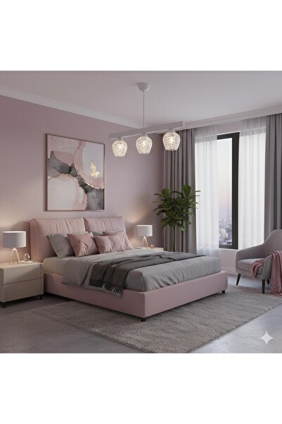 BİAVİZE ŞEFFAF CAMLI BEYAZ KROM 3LÜ MODERN AVİZE