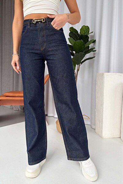 Mine Tan Butik Wide-Leg Denim Women's Pants