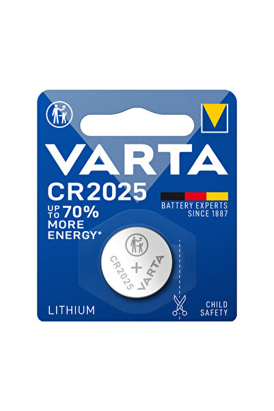 Varta بطارية ليثيوم CR2025 دائرية | تدوم طويلاً | عبوة آمنة للأطفال | مدة صلا...