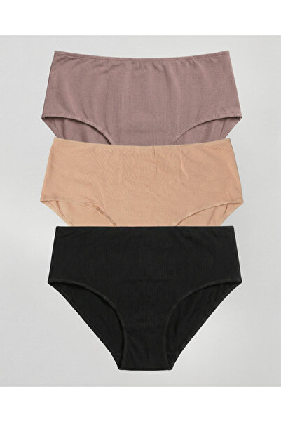 Amarelle Mila Ψηλόμεσο Σλιπ 3-τεμαχιακό Πακέτο Βαμβάκι τεμαχίων - Μαύρο, Επιδ...