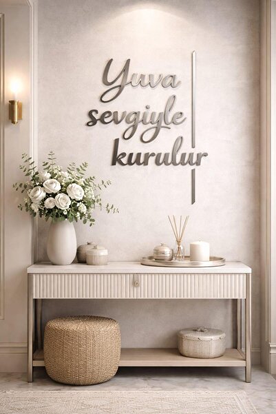 LAZORİAE Yuva Sevgiyle Kurulur – Premium Ahşap & Pleksi 3D Duvar Dekoru 70x50...