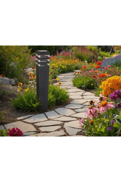 zola Осветителен стълб за градина / тераса 60 см, E27, IP54, алуминий, черен