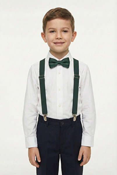 nacar çarşı Cămașă albă cu mânecă lungă pentru băieți, set cu papion cu brete...