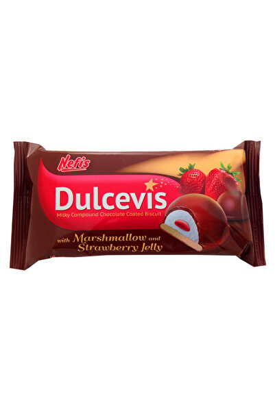 Nefis Glazed biscuits with marshmallow and strawberry filling DULCE VIS 15 pc...
