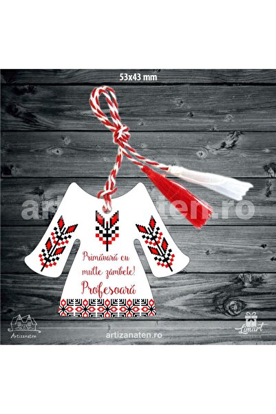LimArt Martisor in forma de ie traditionala, cu snur, pentru profesoara, 5.30...
