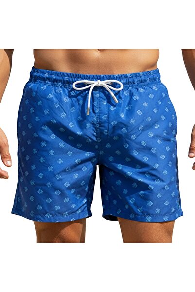 Estiva Men's Digitally Printed Deniz Shorts Blue