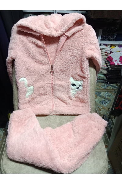 Butik Peluş fermuarlı kapşonlu kaliteli takım